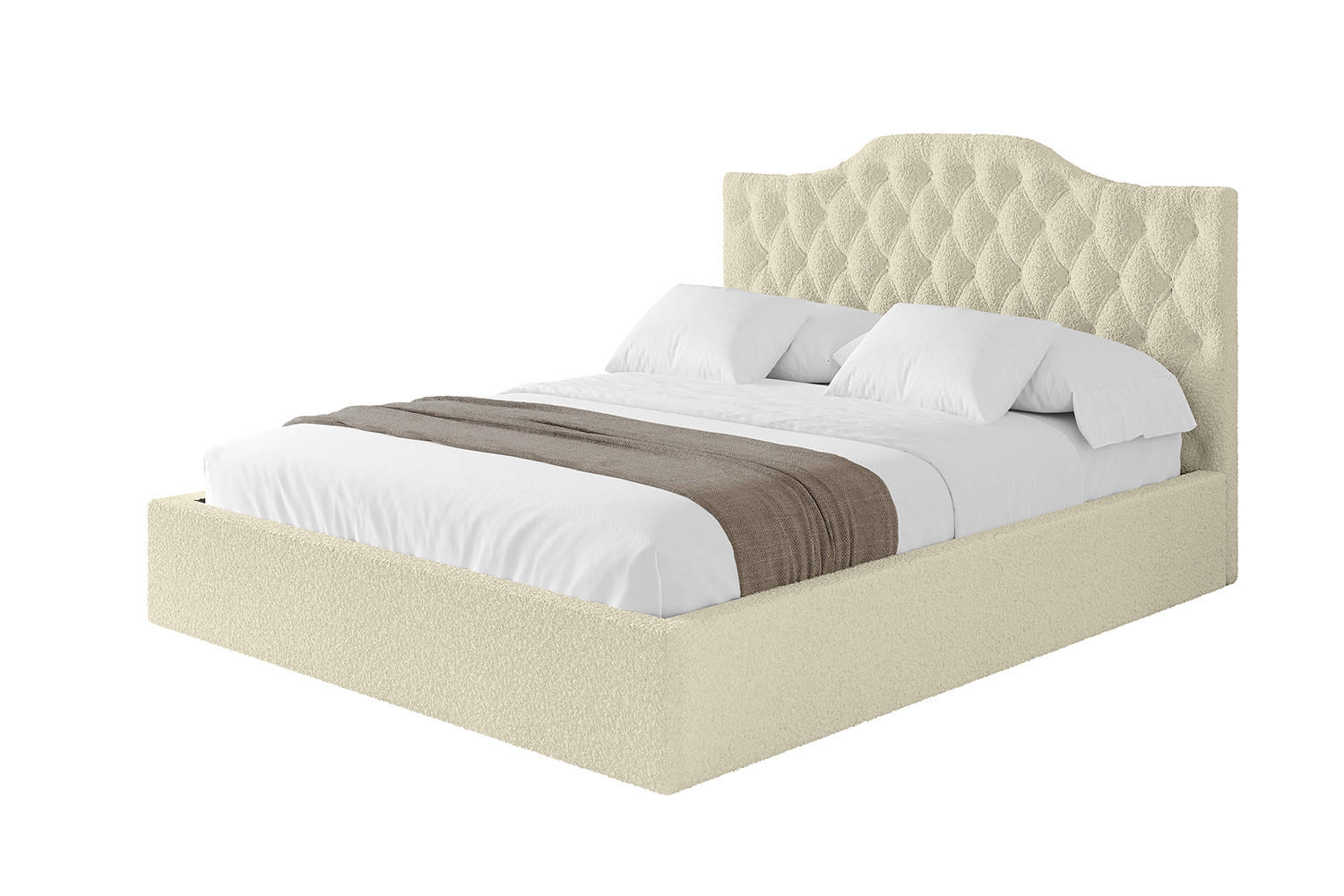 POLSTERBETT mit Bettkasten und Lattenrost, Boxbett ohne Matratze - FALIO 180x200 Beige - Taupe, Holzwerkstoff/Textil (180/200cm) - ALTDECOR
