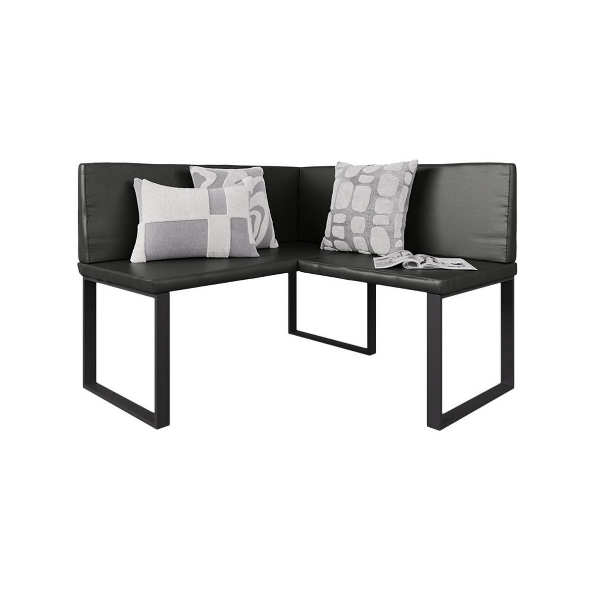 ESSZIMMER-ECKBANK Ravon Schwarz 120 x 120 cm - Schwarz, Textil (120/87/120cm) - Vicco