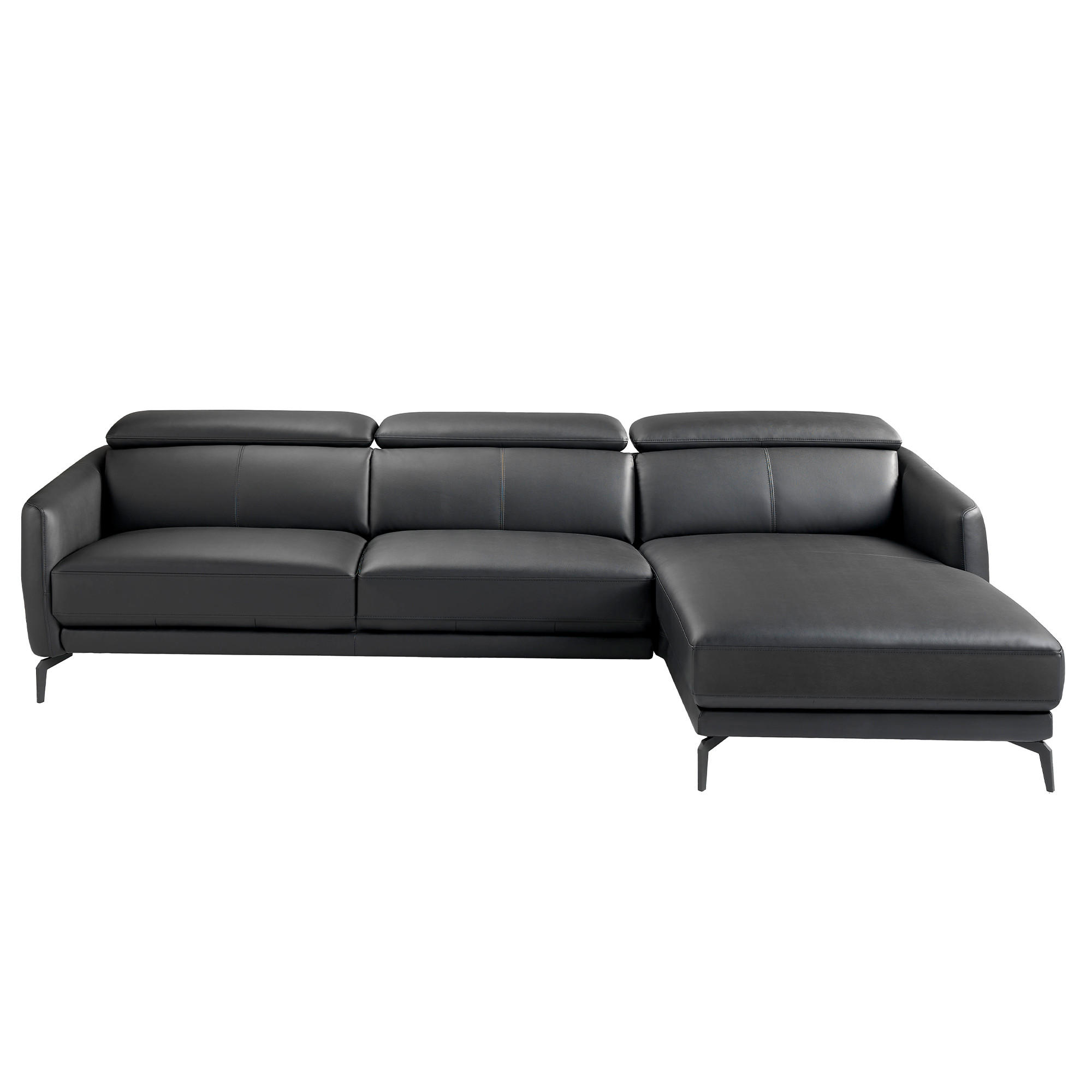 ECKSOFA Schwarz 283/194/94 cm - Schwarz, Leder (283/194cm) - ANGEL CERDA