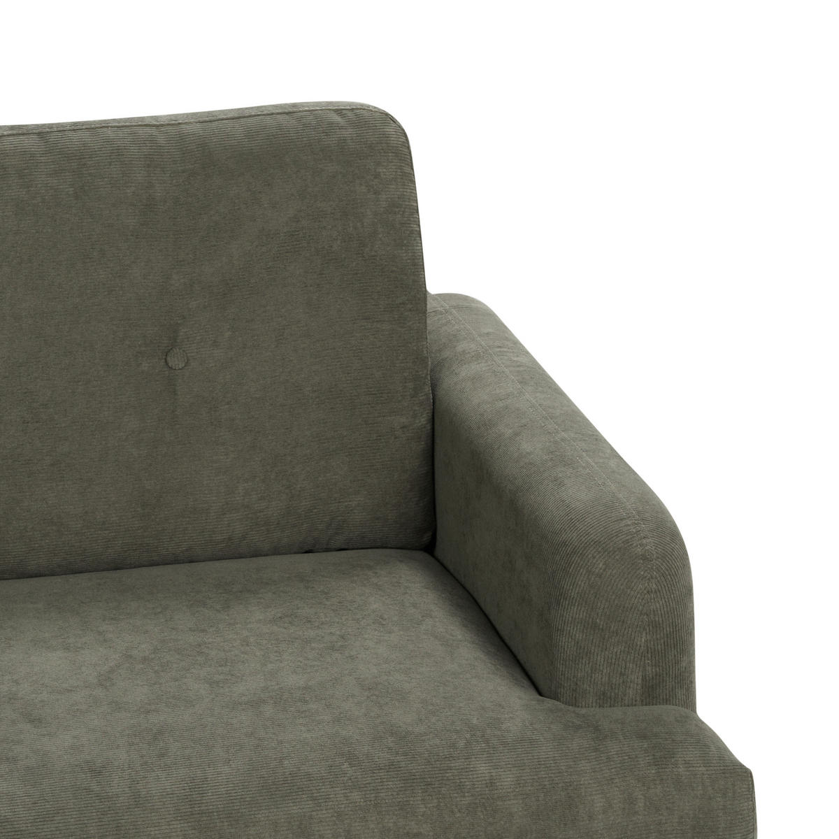 3-SITZER-SOFA Cord dunkelgrün Tuve - Hellbraun/Grün, Textil (199/85/90cm) - Beliani