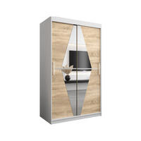 SCHWEBETÜRENSCHRANK 200/120/62 2-türig - Silberfarben/Weiß, Holz/Kunststoff (120/200/62cm) - Abiks Möbel