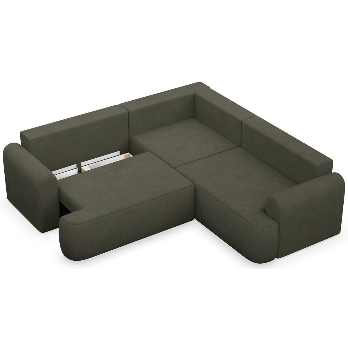 ROHOVÁ POHOVKA Ovo Béžový manšestr univerzální s úložným prostorem - černá/olivově zelená, textil/plast (245/245cm) - Selsey