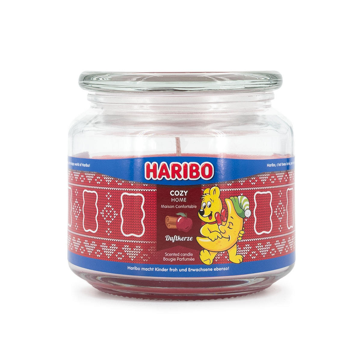 HARIBO™ Duftkerze - Rot, Naturmaterialien/Glas (9.5cm)