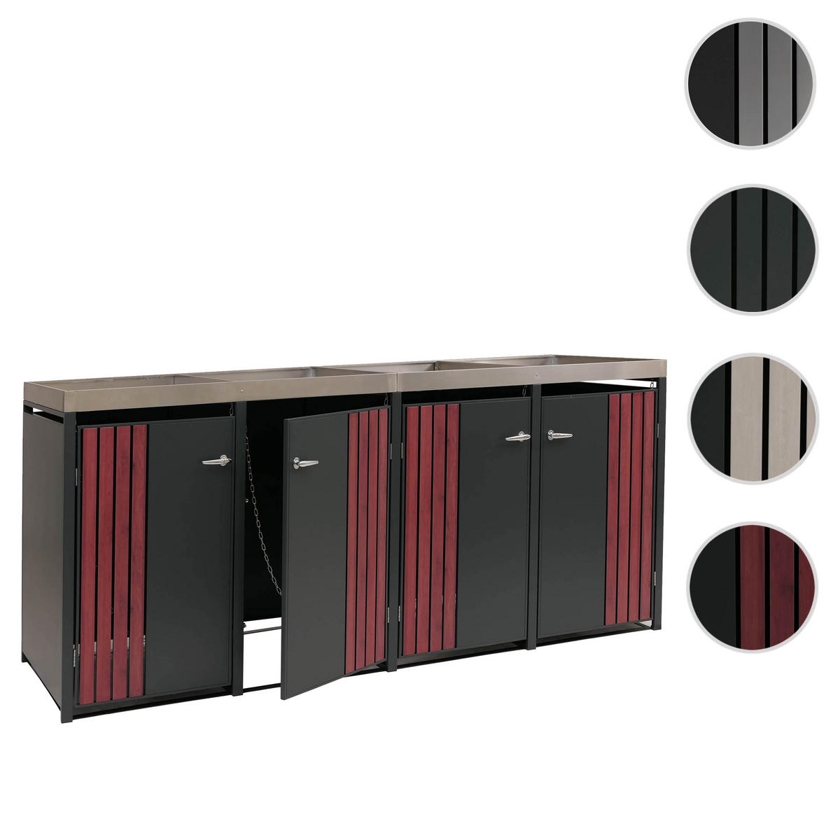 MÜLLTONNENVERKLEIDUNG Anthrazit, Dunkelbraun - Anthrazit/Dunkelbraun, Metall (260/125/84cm) - MCW