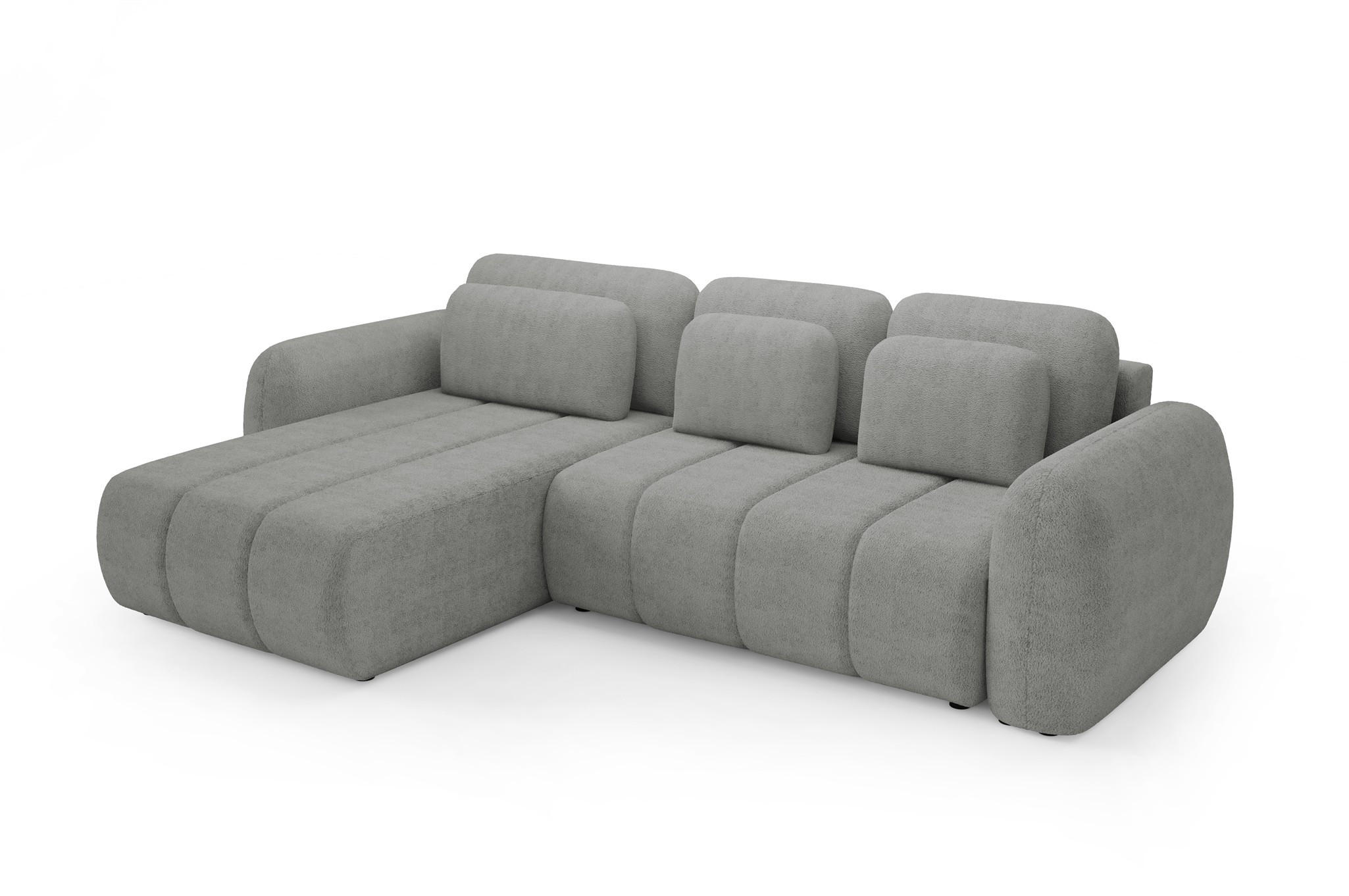 ECKSOFA Caria Mit Schlaffunktion - Grau, Holzwerkstoff/Textil (304/190cm) - Fun Möbel