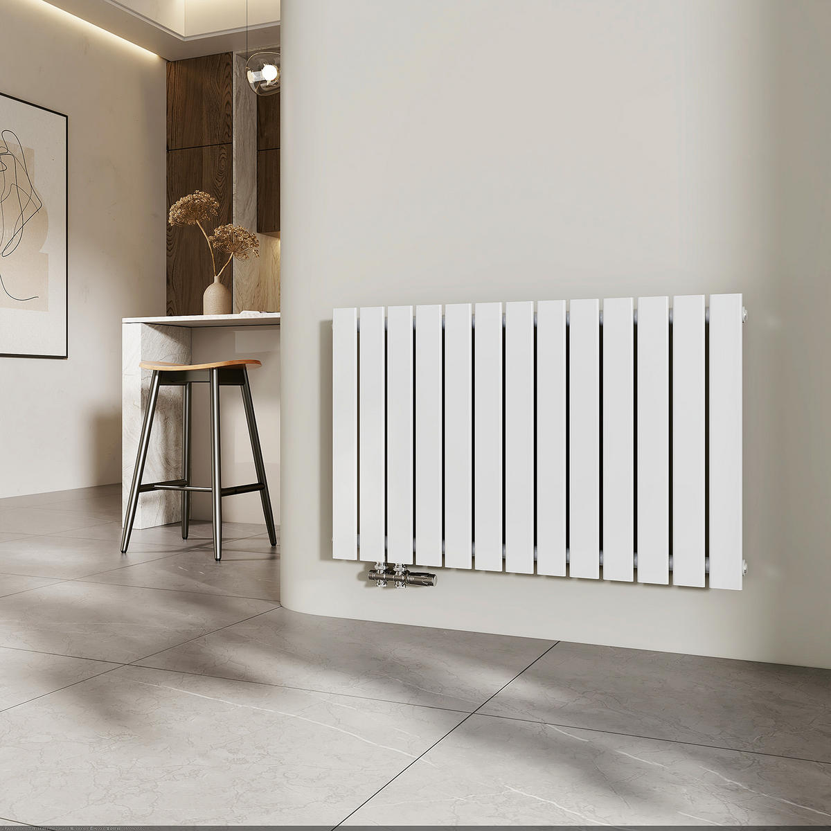 HEIZKÖRPER Flachheizkörper Weiß 63/100/4,9 cm - Weiß, Metall (100/63/4.9cm) - EMKE