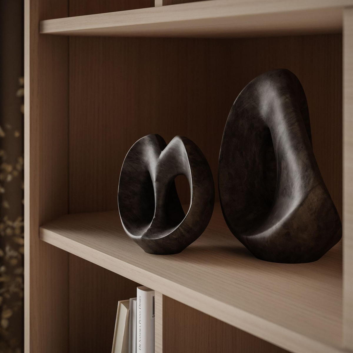 STANDREGAL DESTINY II, zweitürig mit offenen Regalböden - Eichefarben, Holzwerkstoff (103/170/39cm) - Lookway