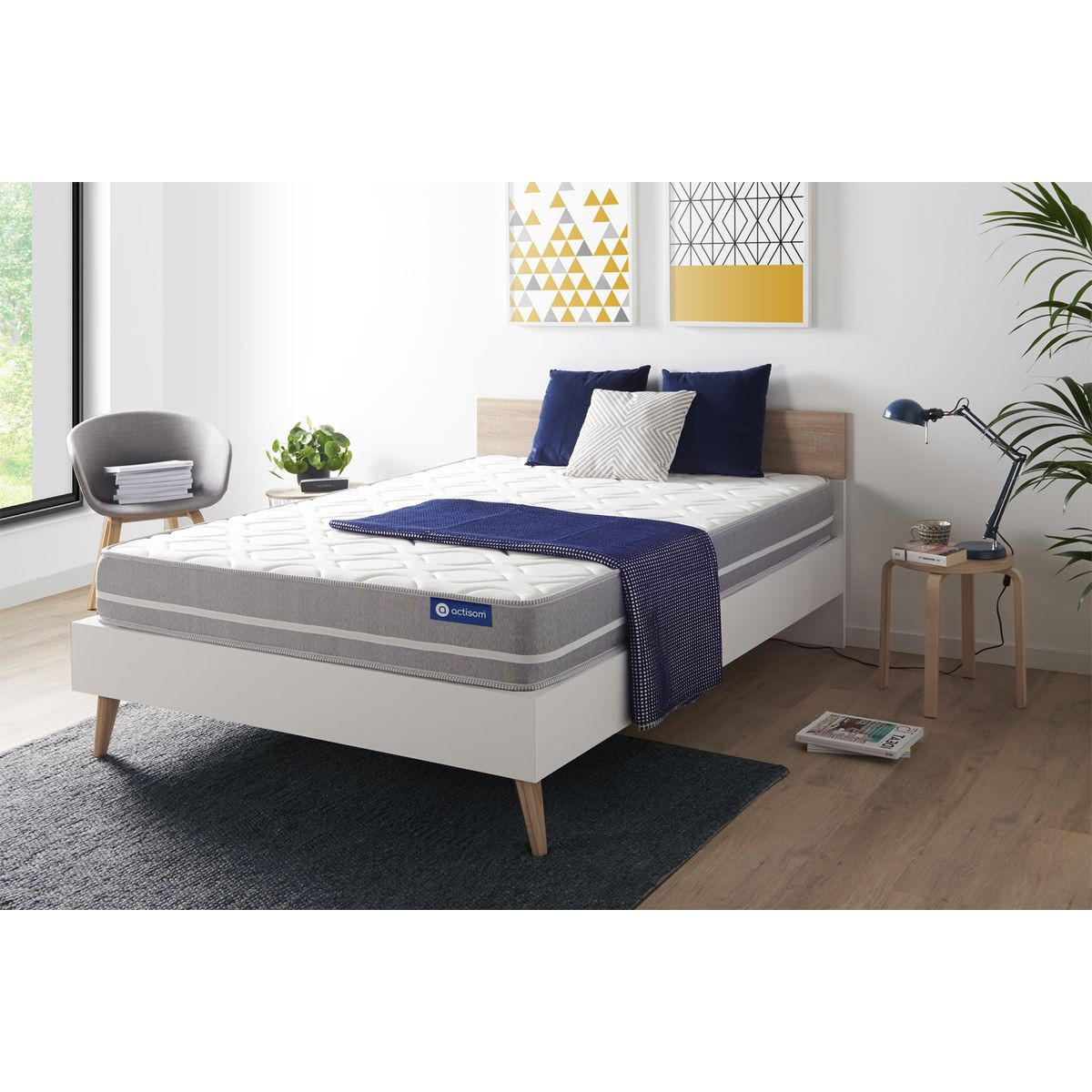 MATRATZE Actilatex touch Latex und Memory-Schaum 150 x 195 cm h1 - Weiß, Textil (150/195cm) - ACTISOM
