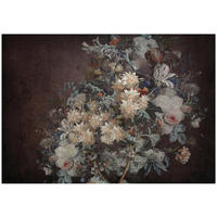 FOTOTAPETE Blumen Retro Grau 254x184 cm - Multicolor, Papier (254/184cm) - Wallarena
