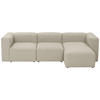ECKSOFA mit Longchair links Kattrina Flachgewebe creme - Creme, Kunststoff (160/275cm) - 58aufmkessel