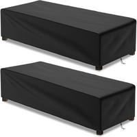 GARTENLIEGE Abdeckung 2-teiliges Set 200 x 68 x 30 cm Wasserdicht Oxford - Schwarz, Kunststoff (68/30/200cm)