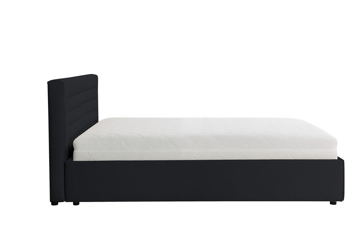 POLSTERBETT mit Bettkasten und Matratze FORTE, Anthrazit, 180x200 cm - Anthrazit, Textil (180/200cm) - KS Home Concept