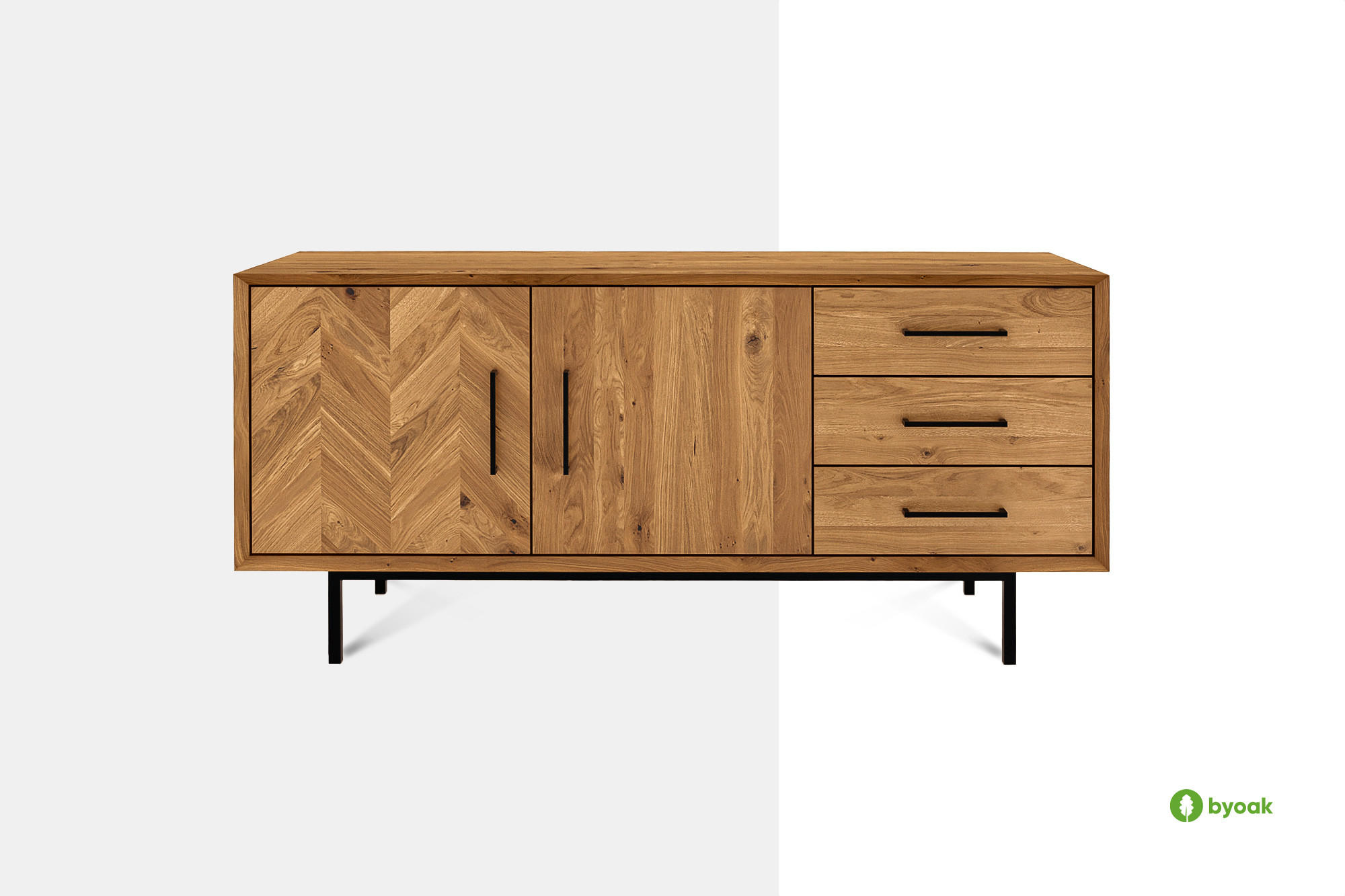 KOMMODE BREIT LEON Kernbuche - Kernbuche, Holz (144/65/45cm) - byoak