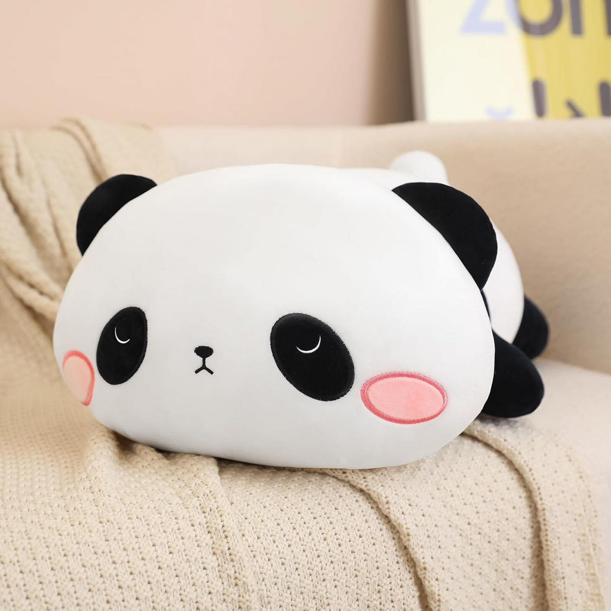 PLÜSCHKISSEN Panda 35 cm - Multicolor, Textil (12.7/20.3cm)