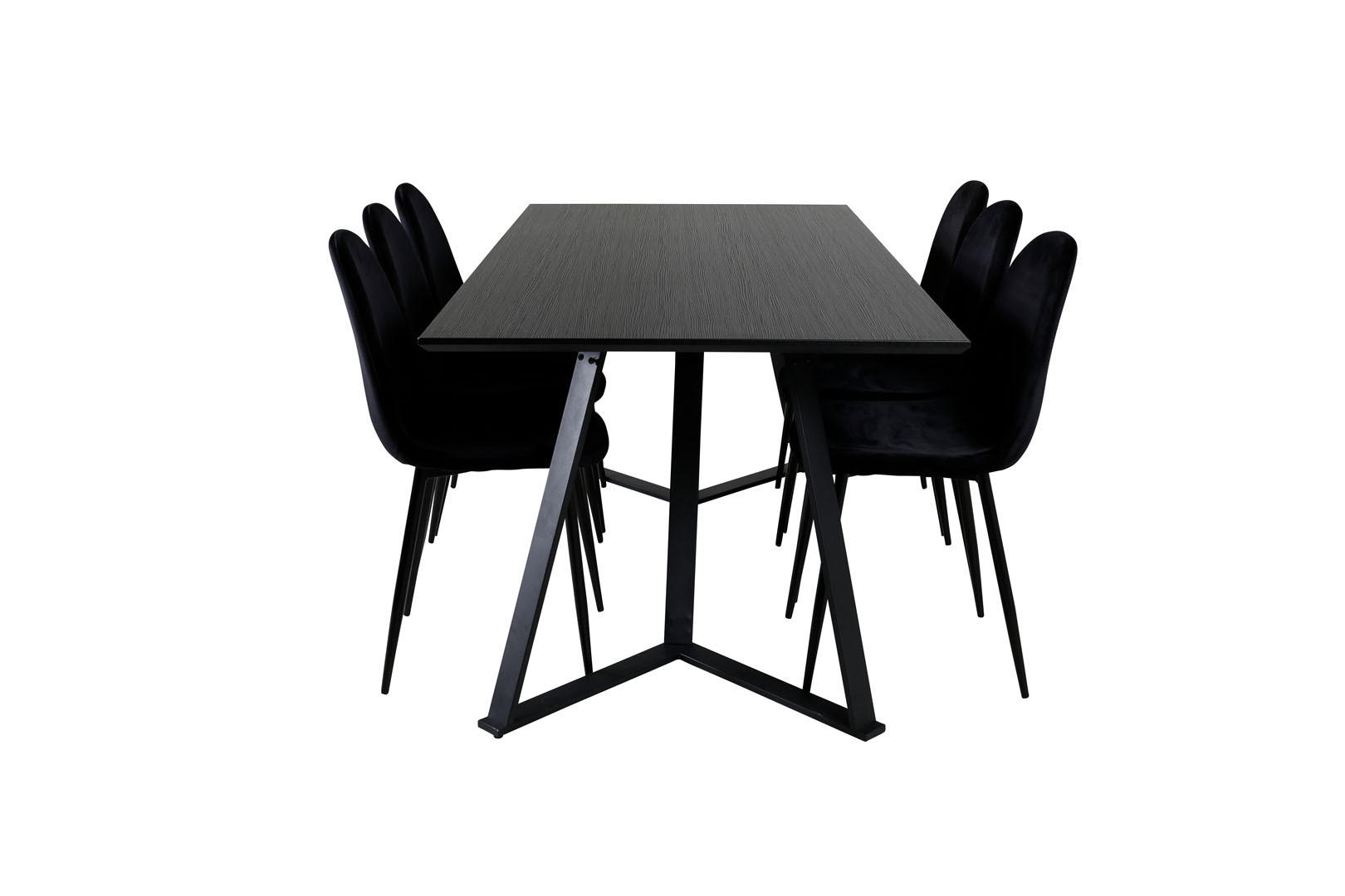 ebuy24 Tischgruppe Schwarz 90x75x180 cm