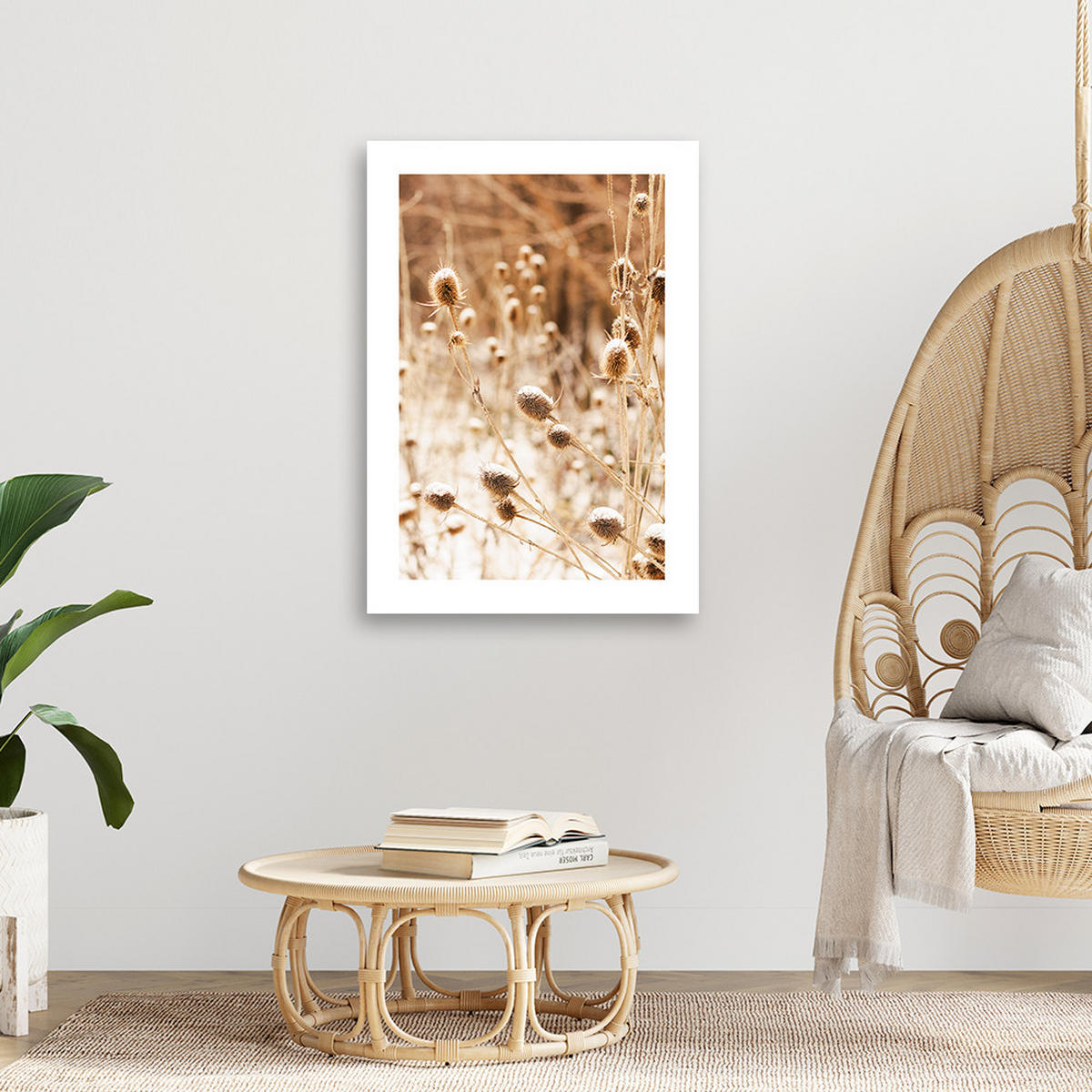 WANDBILD getrocknete wiese mit teebaumblüten - Beige, Textil (40/60cm) - Feeby