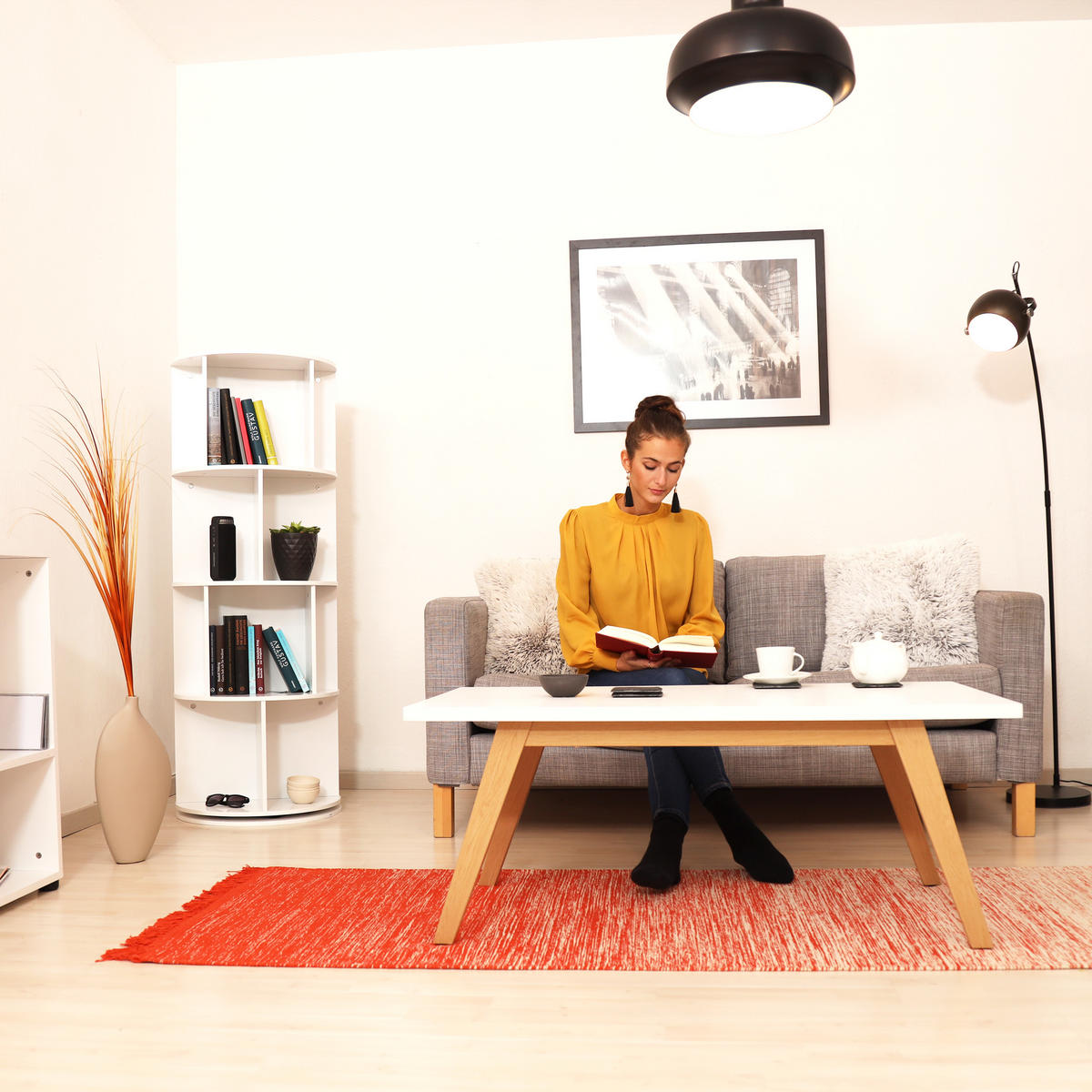 BÜCHERREGAL - Weiß, Holzwerkstoff (50/138/50cm) - Relaxdays
