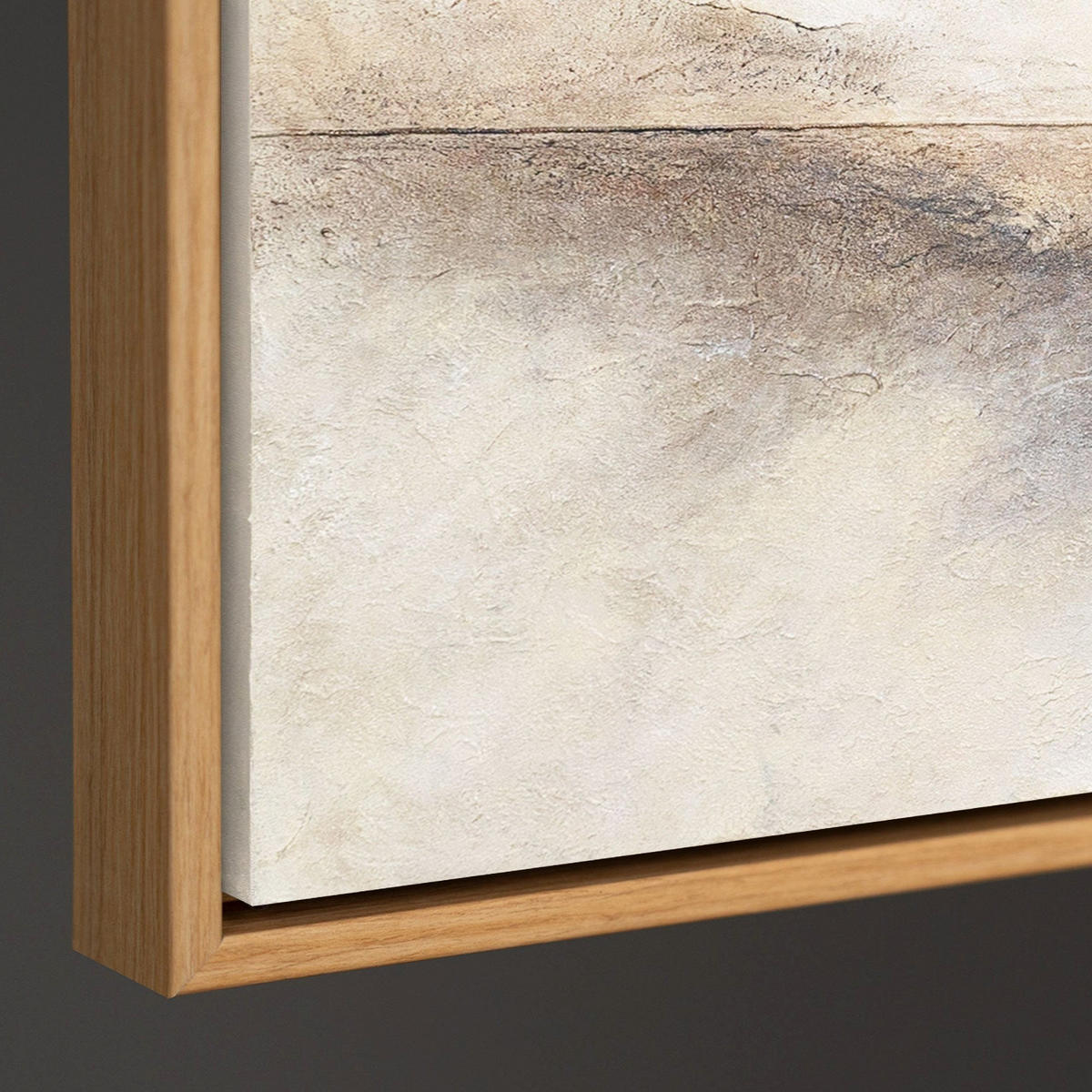 GEMÄLDE Horizontlinie Schattenfugenrahmen Eichefarben 120x60 cm - Eichefarben, Holz (120/60cm) - YS-art gallery