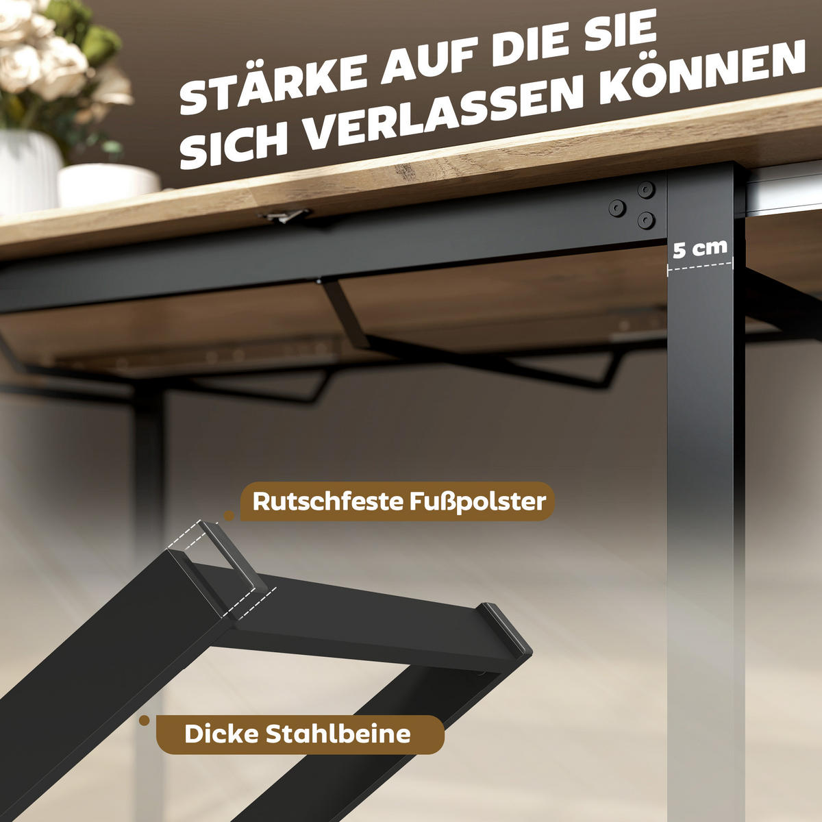 ESSTISCH ausziehbar 140/180 x 80 cm Esszimmertisch für 6-8 Personen, Natur - Schwarz/Naturfarben, Holzwerkstoff/Metall (180/80/75cm) - HOMCOM