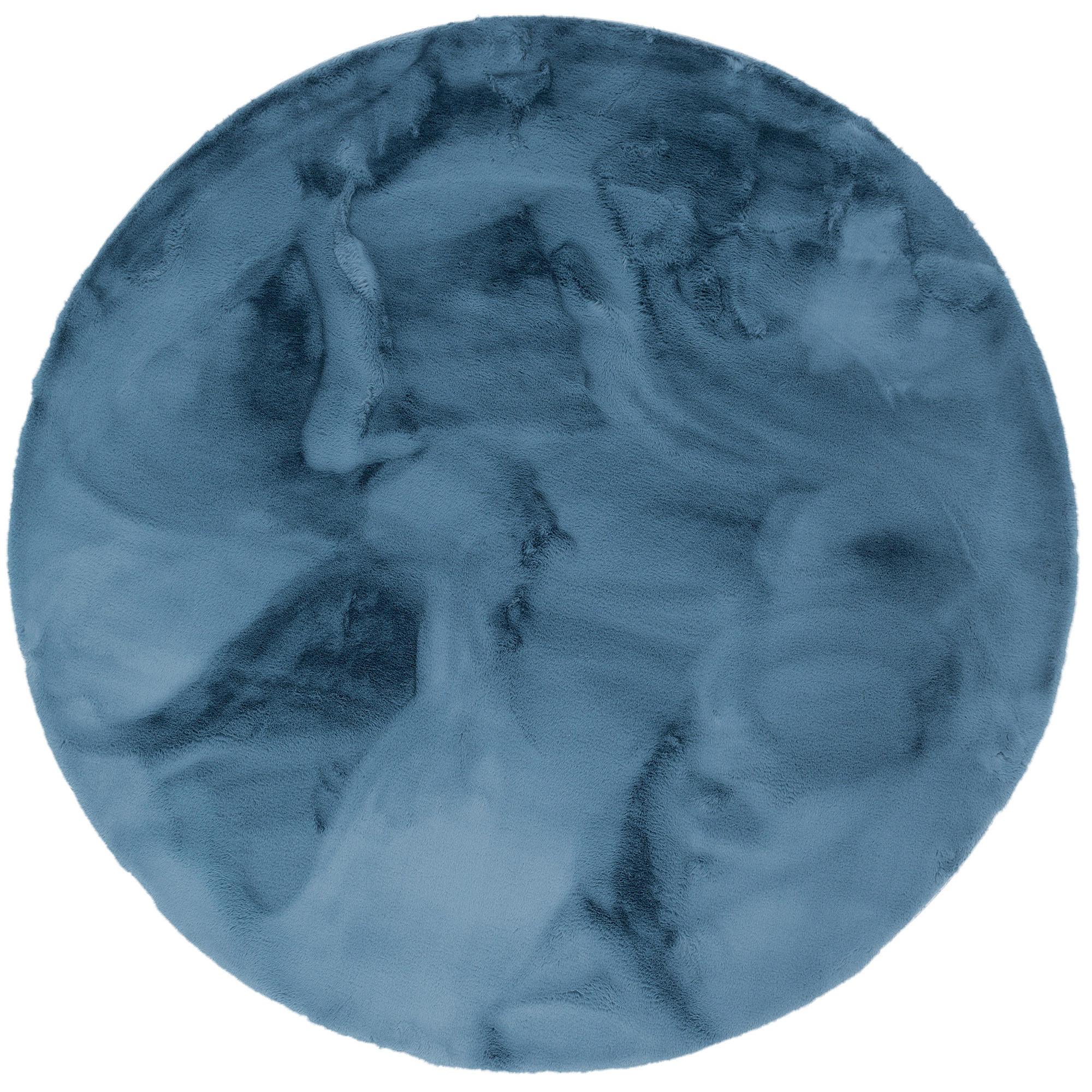 FELLTEPPICH LUXUS SUPER SOFT PLUSH RUND - Blau, Textil (120/120cm) - Pergamon