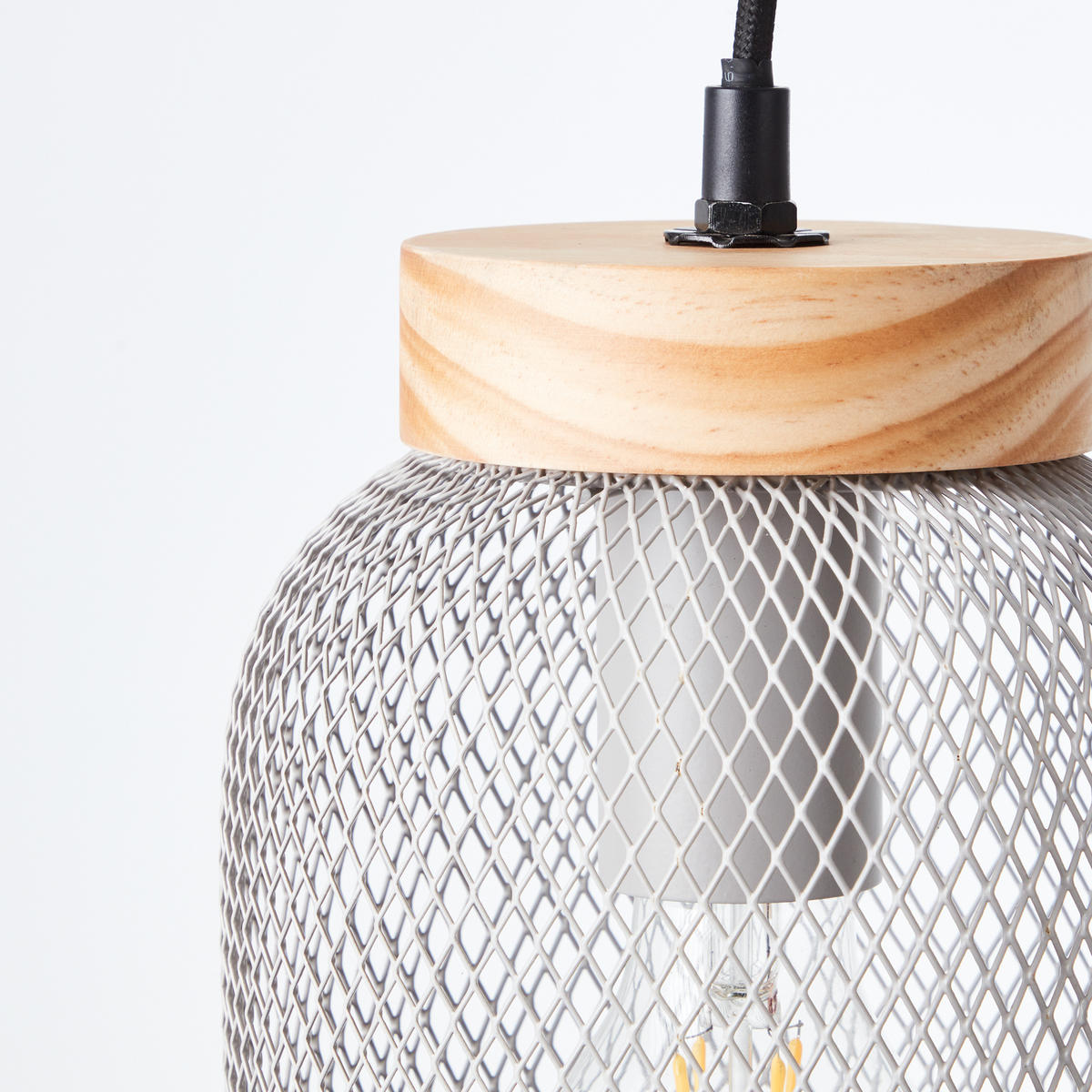 PENDELLEUCHTE Giada 99109/40 - Grau, Holz (16/16/112cm) - Brilliant