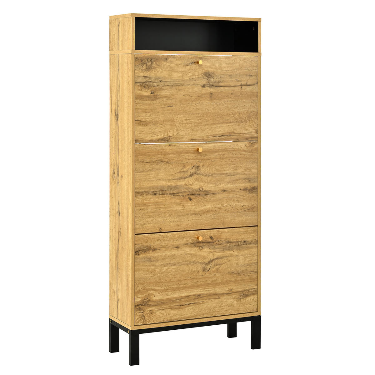 SCHUHSCHRANK Natur 63/24/147 cm - Naturfarben, Holzwerkstoff (63/147/24cm) - PANGIVO