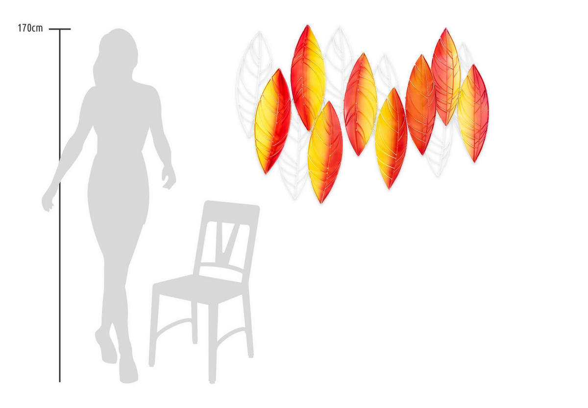 WANDDEKO Orange 117/82 cm - Orange, Metall (7.95/82/8cm) - KUNSTLOFT