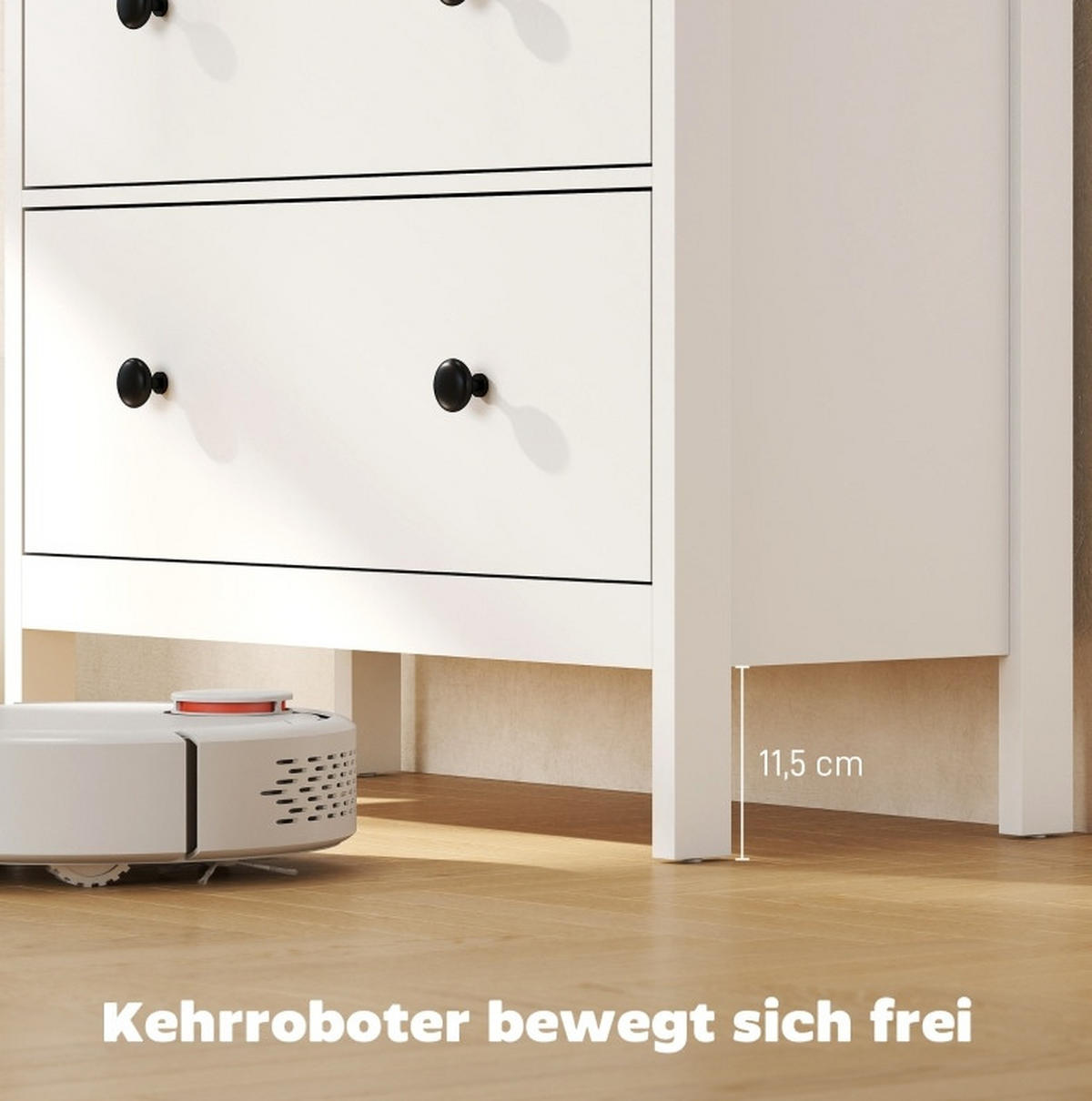 KOMMODE 74/35/97 cm aus Holzwerkstoff mit 4 Schubladen und Anti-Kipp-Sicherung Weiß - Weiß, Holzwerkstoff (74/97/35cm) - Modenvie