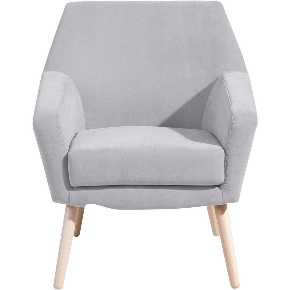 SESSEL Kachka Bezug Veloursstoff Buche natur / silber - Grau, Kunststoff (71/81/67cm) - 58aufmkessel