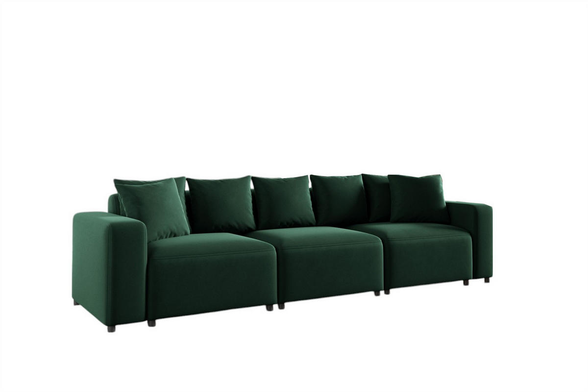 SOFA Megan 3-sitzer In Salvador - Dunkelgrün, Holzwerkstoff/Textil (327/75/98cm) - Fun Möbel