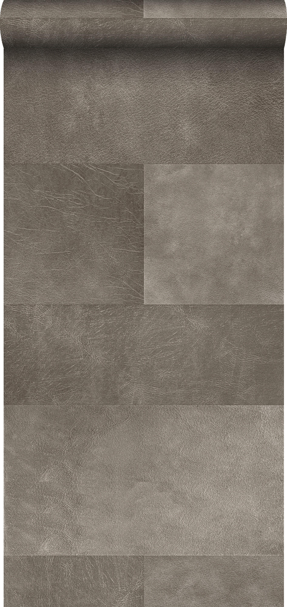 XXL-VLIESTAPETE Fliesenmuster mit Lederoptik 50 x 837 cm - Grau, Papier (50/837cm) - Origin Wallcoverings