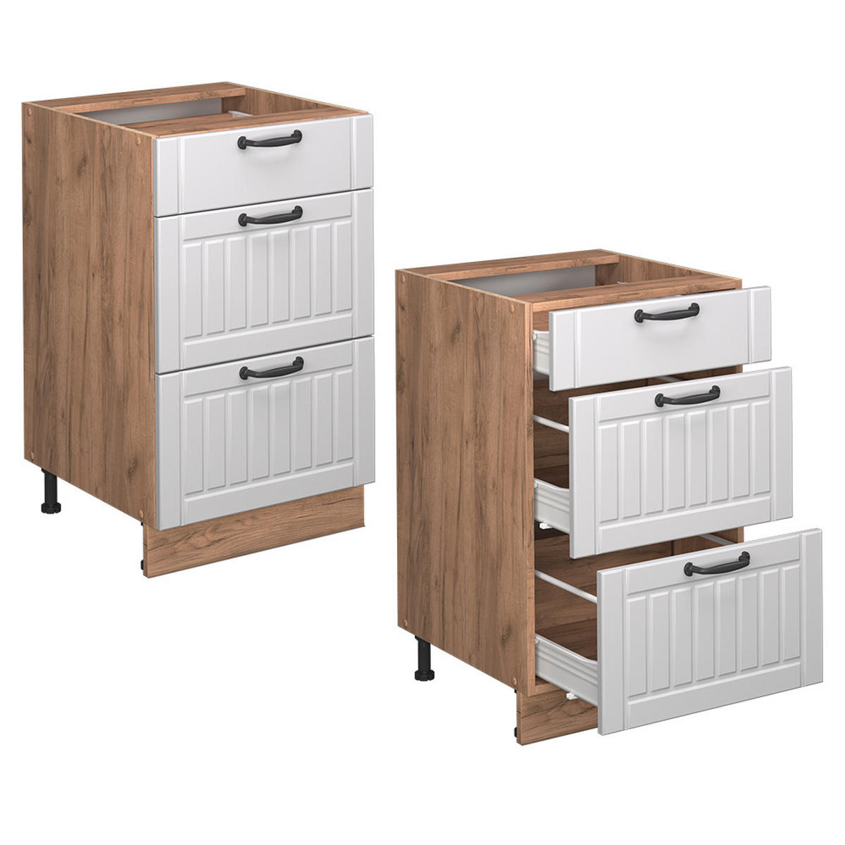 SPODNÍ SKŘÍŇKA KUCHYŇSKÉ LINKY Fame-Line Bílý venkovský dům - bílá/medově dubová, kompozitní dřevo (50/82/51.6cm) - Vicco