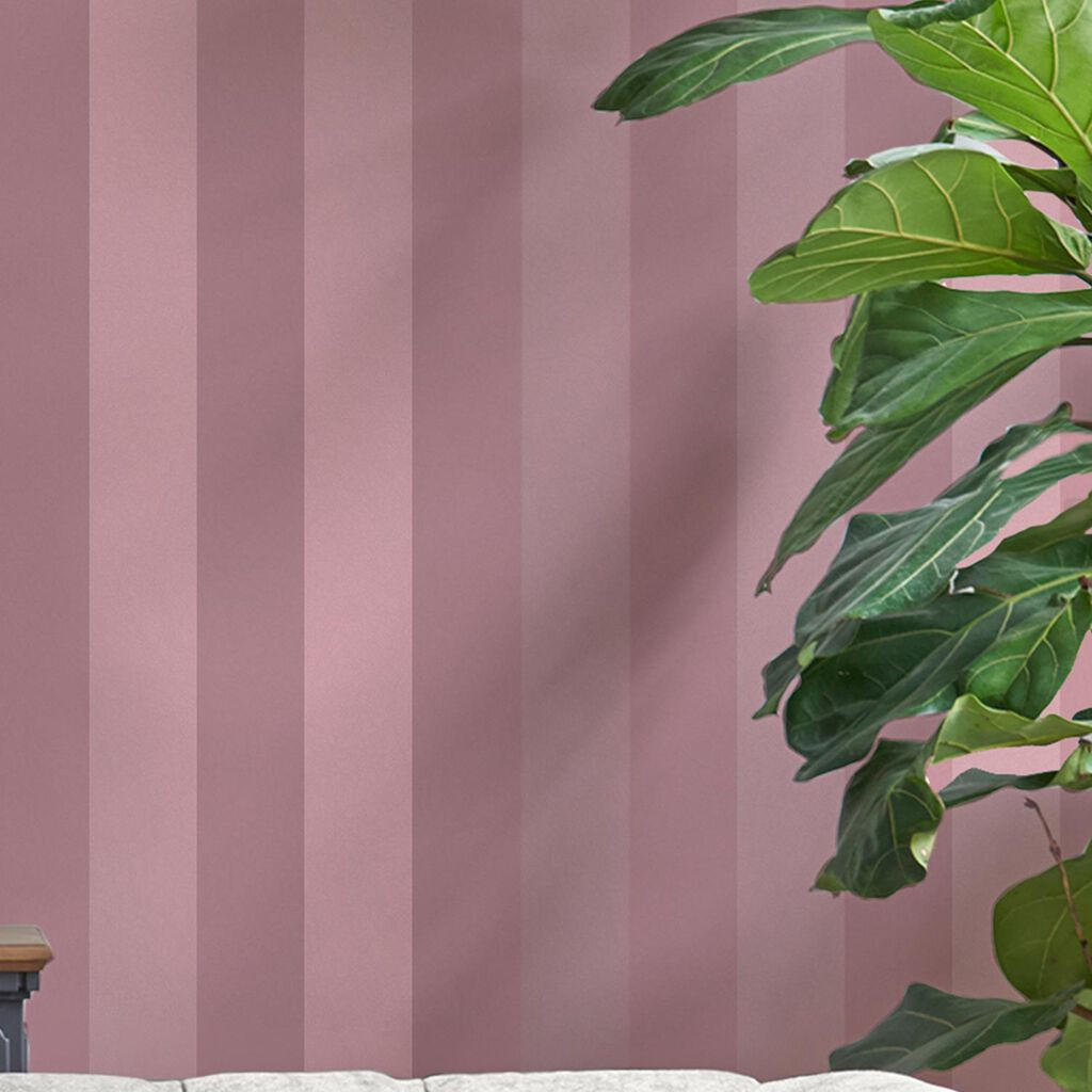 VLIESTAPETE Lille Pearlescent Stripe | Rosa | Streifen | 10mx52cm - Pink, Papier/Kunststoff (52/1000cm) - Graham & Brown