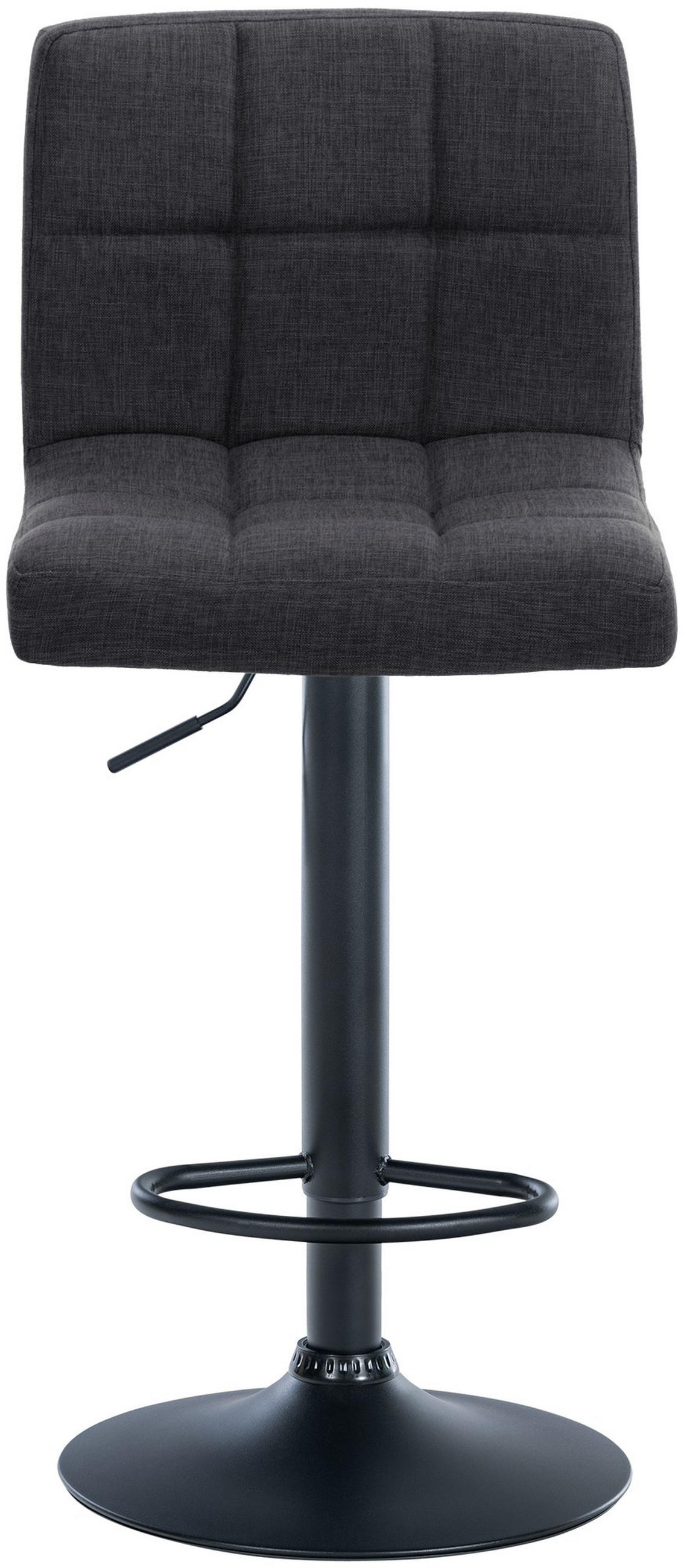 BARHOCKER 2er-Set MADRID Dunkelgrau Stoff Schwarz - Dunkelgrau, Textil/Metall (46/94/47cm) - DELUKE