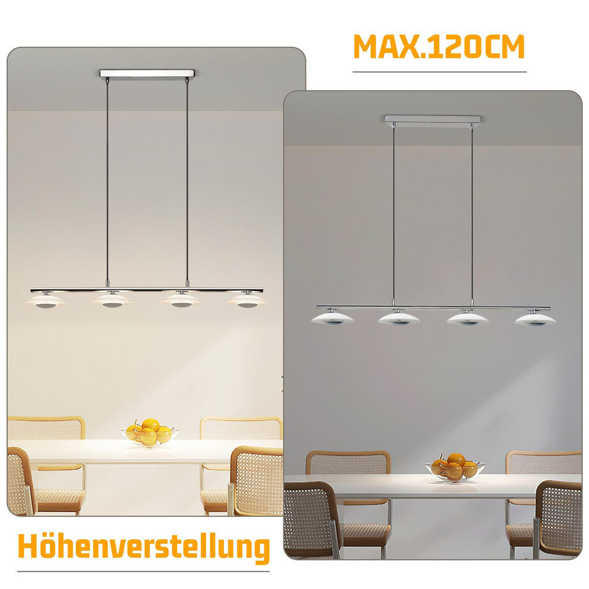 HÄNGELEUCHTE Zorvq 35/133/64 cm - Alufarben, Metall (64/35/133cm) - ZMH