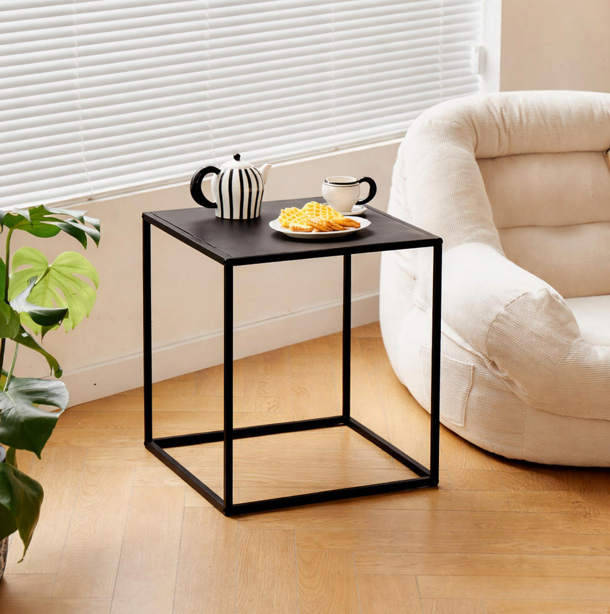 BEISTELLTISCH Rechteckig Schwarz 45 x 45 x 52 cm - Schwarz, Metall (45/45/52cm) - Nordlys