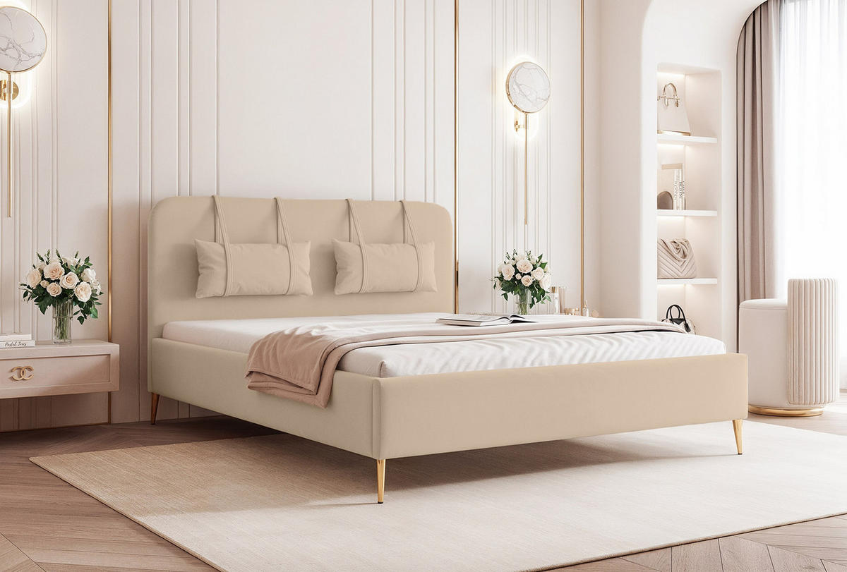 POLSTERBETT Rexal 200x200 cm, Beige - Beige, Textil (200/200cm) - Fedve