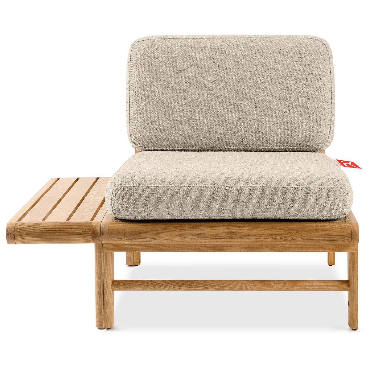 GARTENSOFA ATREDA 3-Sitzer, mit beideseitig Ablagen - Creme, Holz/Textil (260/74/80cm) - KONSIMO®