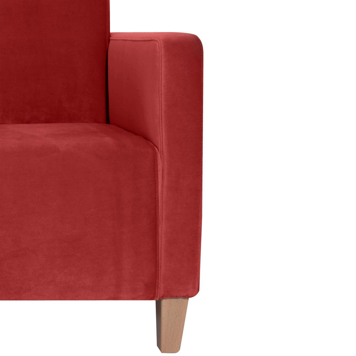 SESSEL Karol Bezug Samtvelours Buche natur / ziegel - Rot, Kunststoff (71/81/70cm) - 58aufmkessel