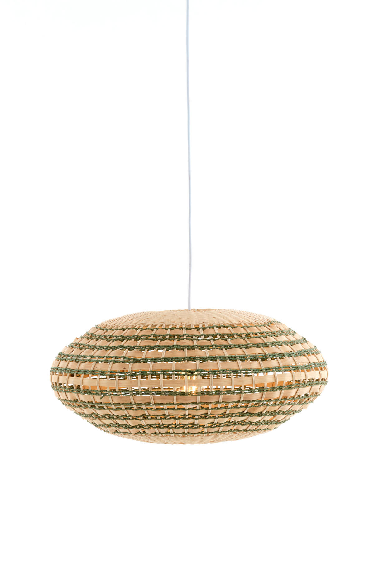 HÄNGELAMPE - Grün - 59.5/59.5/28 cm - Grün, Holz (59.5/59.5/28cm) - Light & Living
