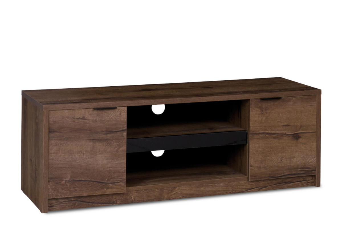 TV-SCHRANK MERO mit Türen und Einlegeböde, Dunkelbraun - Dunkelbraun, Holzwerkstoff (135/46/40cm) - KONSIMO®