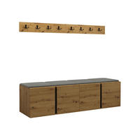 GARDEROBEN-SET Orion VII - Eiche Artisan/Grau, Holzwerkstoff/Kunststoff (168/42/46cm) - MIRJAN24