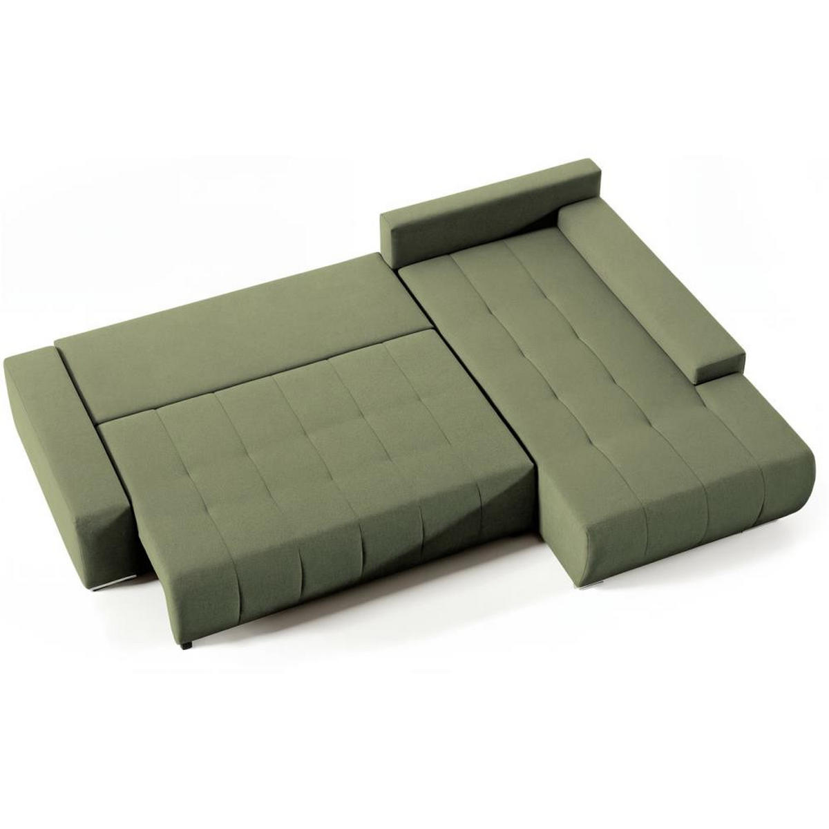ECKSOFA Draco L grün rechts - Chromfarben/Grün, Textil/Metall (267/186cm) - Beautysofa