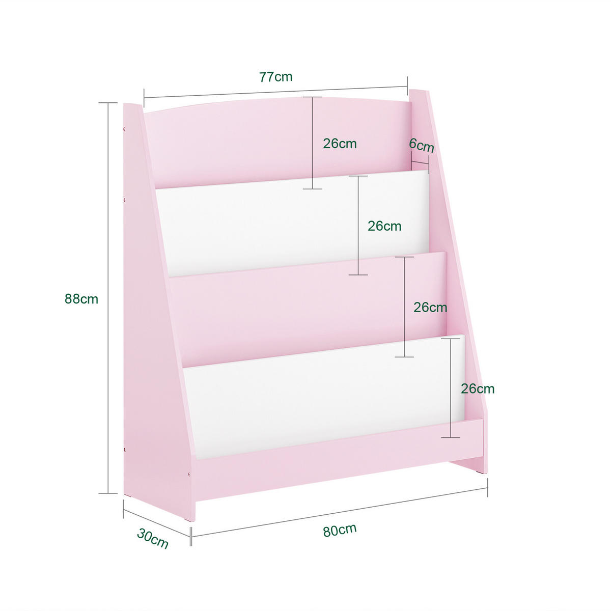 KINDERREGAL Rosa - Rosa, Holzwerkstoff (80/88/30cm) - SoBuy