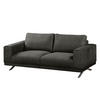 2-SITZER SOFA - Antiklederlook - Dunkelgrau, Textil (196/81/89cm) - home24