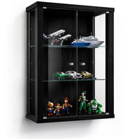 HÄNGEVITRINE 25/60/80 cm mit 2 höhenverstellbaren Glasböden - Transparent/Silberfarben, Glas/Holzwerkstoff (60/80/25cm) - K-Möbel