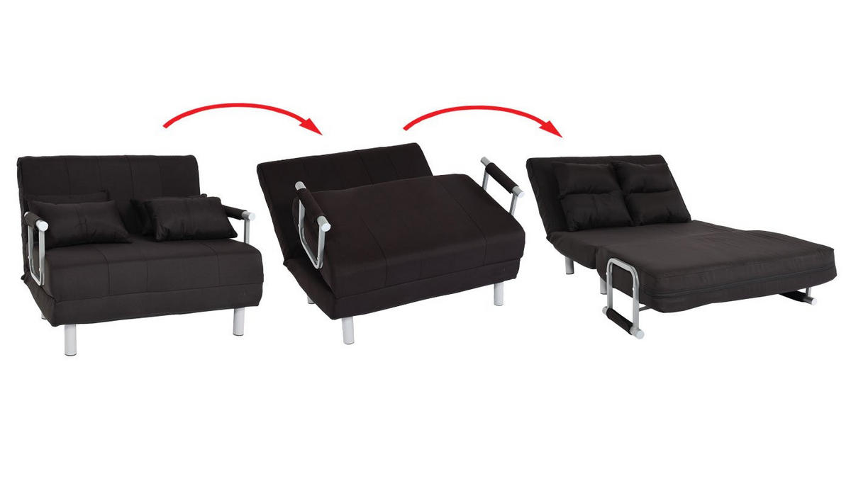 SCHLAFSESSEL Schwarz - Schwarz, Textil (105/80/186cm) - MCW