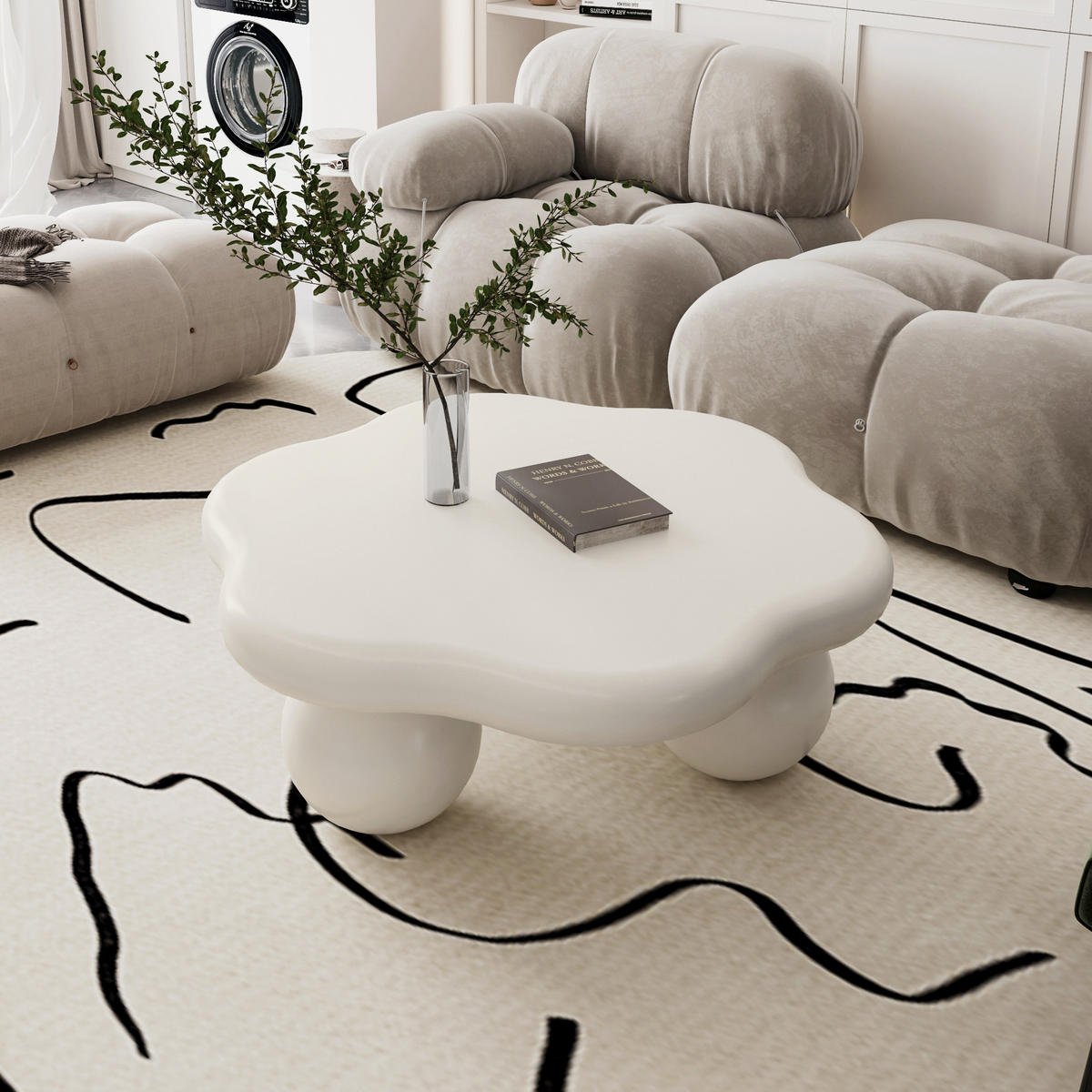 COUCHTISCH Cremeweiß 79/79/31 cm - Creme, Holzwerkstoff (79/79/31cm) - PANGIVO