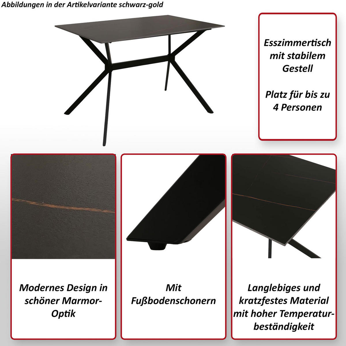JÍDELNÍ STŮL hranatý bílý - bílá, kámen (70/120/76cm) - MCW