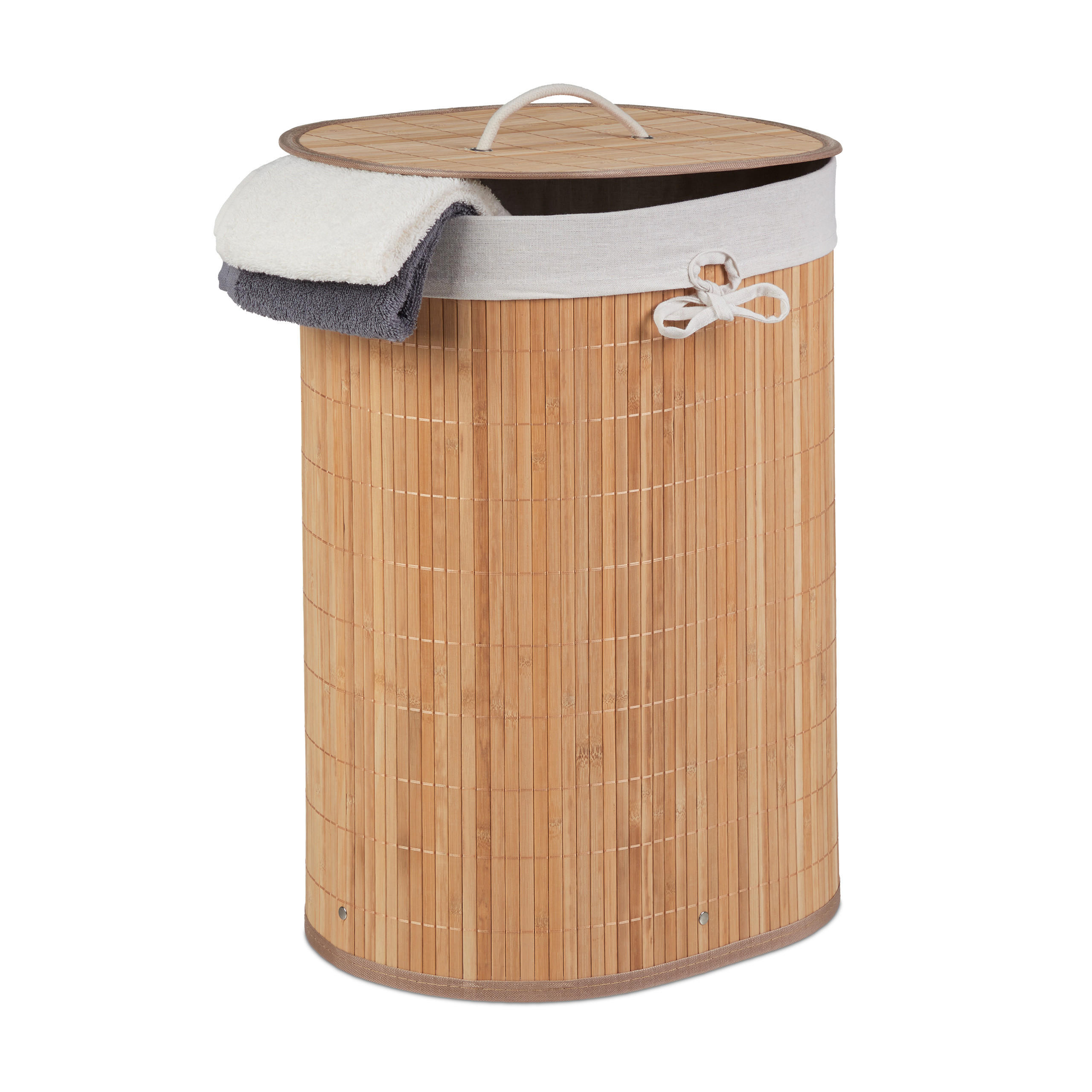 WÄSCHEKORB - Hellbraun, Holz/Holzwerkstoff (42/55/32cm) - Relaxdays